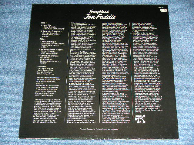 画像: JON FADDIS - YOUNGBLOOD  ( Ex+++/MINT-  ) / 1976 WEST-GERMANY GERMAN  ORIGINAL Used  LP