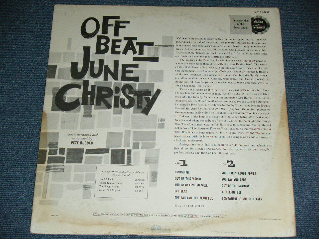 画像: JUNE CHRISTY - OFF BEAT  (VG++/Ex++) / 1961 US ORIGINAL STEREO LP 