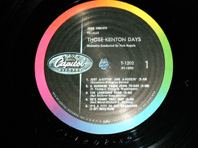 画像: JUNE CHRISTY - RECALLS THOSE KENTON DAYS ( Ex,VG+++/Ex+++ ) / 1959 US AMERICA ORIGINAL "BLACK with RAINBOW & LOGO on LEFT Label" MONO Used LP 