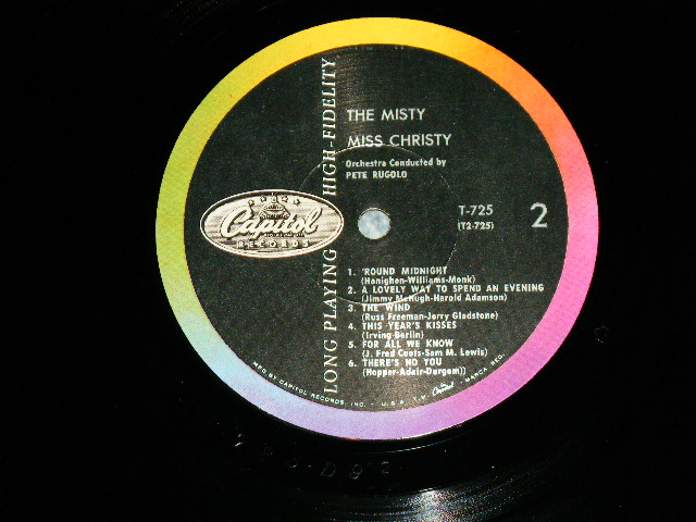 画像: JUNE CHRISTY - THE MISTY MISS CHRISTY ( Ex++/Ex+++ )  / 1960 US  '2nd Press BLACK with RAINBOW & LOGO on LEFT Label' MONO Used LP 