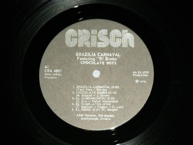 画像: EL BIMBO CHOCOLATE BOYS - BRAZILLIA CARNIVAL  ( LATIN DISCO!! with BREAK BEATS )  /  CANADA CANADIAN ORIGINAL Used LP 