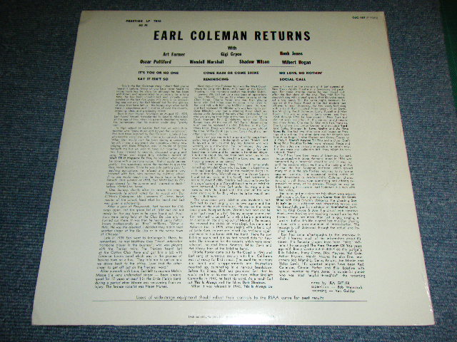画像: EARL COLEMAN - EARL COLEMAN RETURNS   / 1985 US AMERICA  REISSUE Brand New SEALED LP