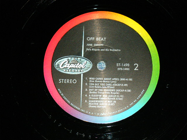 画像: JUNE CHRISTY - OFF BEAT  (VG++/Ex++) / 1961 US ORIGINAL STEREO LP 