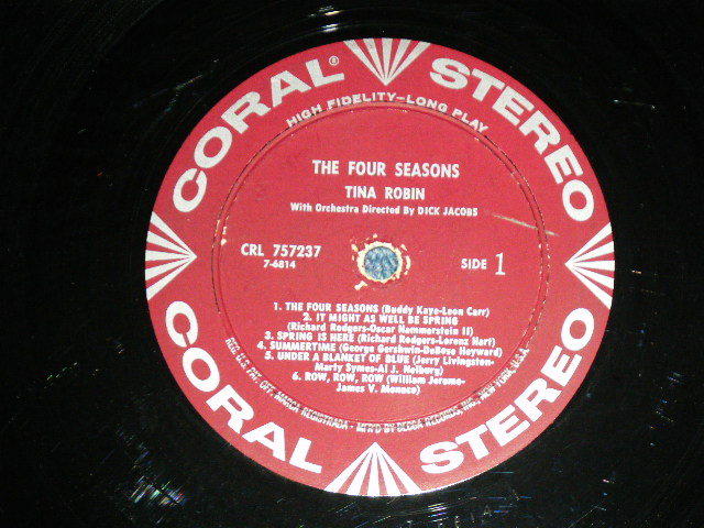 画像: TINA ROBIN - THE 4 SEASONS    ( VG+++/Ex++ Looks: Ex )  )  / 1958 ? US AMERICA  ORIGINAL STEREO Used LP