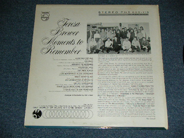 画像: TERESA BREWER - MOMENTS TO REMEMBER ( Ex++/Ex++)  / 1964 US AMERICA  ORIGINAL STEREO Used LP