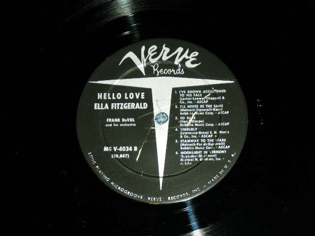 画像: ELLA FITZGERALD - HELLO LOVE ( Ex+/Ex+ )  /  1959 US AMERICA ORIGINAL "VERVE  Credit at Bottom Label" MONO Used LP 