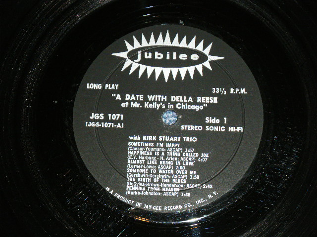 画像: DELLA REESE - A DATE WITH DELLA REESE ( Ex+/VG+++ Looks:Ex++  / 1959 Version US AMERICA ORIGINAL "ALL BLACK with SILVER Print Label" STEREO Used LP 
