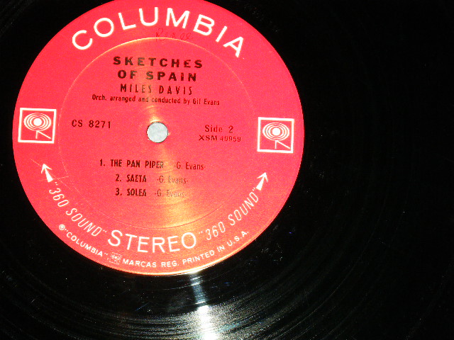 画像: MILES DAVIS  -  SKETCHES OF SPAIN  ( Ex+/Ex+++,Ex++ )   / 1965 US ORIGINAL 3rd Press? "WHITE 360 Sound  Label" STEREO Used LP 