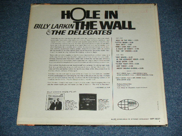 画像: BILLY LARKIN & THE DELEGATES - HOLE IN THE WALL ( Ex++/MINT- )  / 1966 US AMERICA ORIGINAL "White Label PROMO"  MONO Used  LP