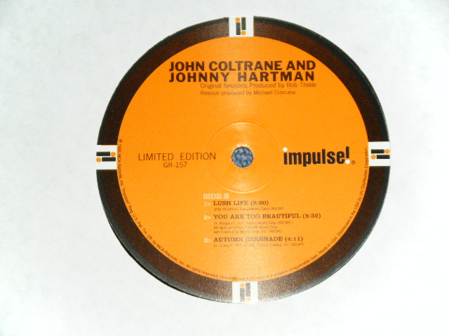 画像: JOHN COLTRANE and JOHNNY HARTMAN  - JOHN COLTRANE and JOHNNY HARTMAN / US 180 gram Heavy Weight Useed  LP 