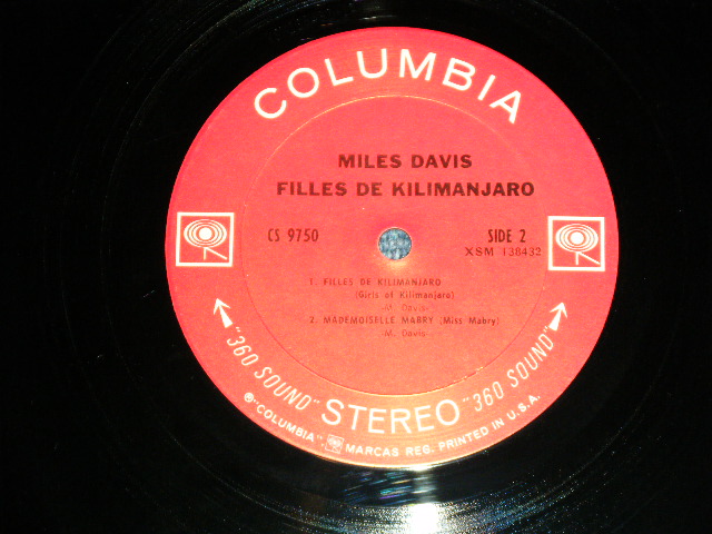 画像: MILES DAVIS  -  FILLES DE KILIMANJARO ( Ex++/Ex+++ Looks:MINT- )   / 1969 US ORIGINAL "WHITE 360 Sound  Label" STEREO Used LP 