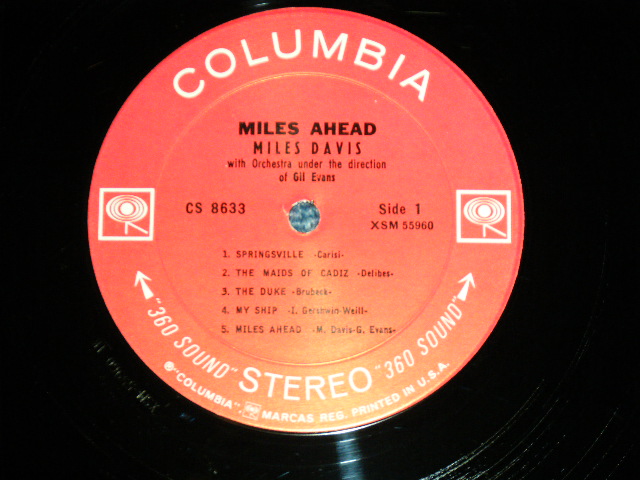 画像: MILES DAVIS + 19 GILL EVANS -  MILES AHEAD ( Ex++,Ex/MINT- )  )   / 1963 US ORIGINAL 1st  Press "WHITE 360 Sound  Label" STEREO Used LP 