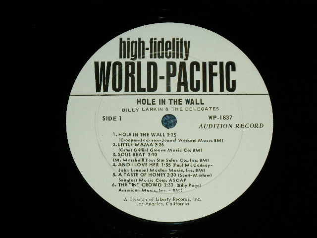 画像: BILLY LARKIN & THE DELEGATES - HOLE IN THE WALL ( Ex++/MINT- )  / 1966 US AMERICA ORIGINAL "White Label PROMO"  MONO Used  LP