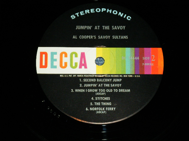 画像: AL COOPER'S SAVOY SULTANS ( Before WAR,JUMPIN' JAZZ & SWING ) - JUMPIN' AT THE SAVOY  ( MASTER from SP : Ex++/MINT- )   / 19?? US AMERICA ORIGINAL Used LP