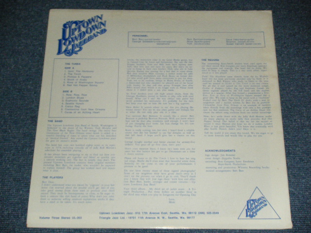 画像: UPTOWN LOWDOWN JAZZ BAND - JAZZ BAND 3( NEW ORLEANS Style DIXIELAND JAZZ & SWING : Ex+++/MINT- )   / 19?? US AMERICA ORIGINAL Used LP