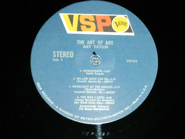 画像: ART TATUM - THE ART OF ART  ( Ex+++,Ex+/MINT- )   / 1966 US AMERICA ORIGINAL STEREO Used LP