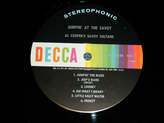 画像: AL COOPER'S SAVOY SULTANS ( Before WAR,JUMPIN' JAZZ & SWING ) - JUMPIN' AT THE SAVOY  ( MASTER from SP : Ex++/MINT- )   / 19?? US AMERICA ORIGINAL Used LP