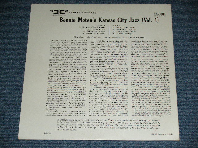 画像: BENNIE MONTEN - KANSAS CITY JAZZ VOL.1  ( before WAR 1926&1927 Recordings : MINT-/MINT- ) / 1954 US AMERICA ORIGINAL MONO Used 10" LP 