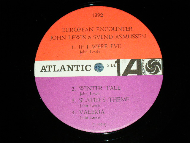 画像: JOHN LEWIS & SVEND  ASMUSSEN - EUROPEAN ENCOUNTER   (  Ex++/Ex+++ )  ) /  1963 US AMERICA ORIGINAL "RED & PURPLE Label" MONO Used LP 