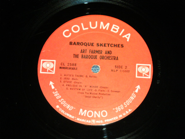 画像: ART FARMER & THE BAROQUE ORCHESTRA - BAROQUE SKETCHES ( Ex/Ex+++ )  / 1966 US AMERICA  ORIGINAL "360 Sound Label" MONO Used LP 