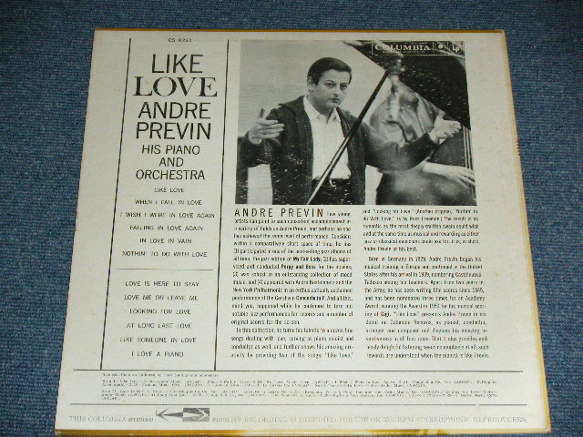 画像: ANDRE PREVIN  - LIKE LOVE ( Ex++/Ex++  Looks: Ex+++ ) / 1963 US AMERICA ORIGINAL "360 Sound 2nd Press BLACK Print Label"  STEREO Used LP 