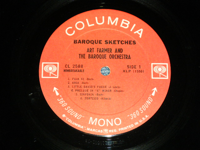 画像: ART FARMER & THE BAROQUE ORCHESTRA - BAROQUE SKETCHES ( Ex/Ex+++ )  / 1966 US AMERICA  ORIGINAL "360 Sound Label" MONO Used LP 