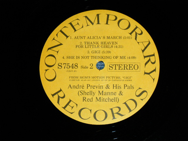 画像: ANDRE PREVIN and His PAL ( SHELLY MANNE & RED MITCHELL )  - "GIGI"  / 1959 US AMERICA ORIGINAL "YELLOW Label" STEREO Used LP 