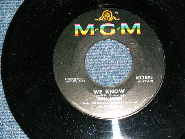 画像: JONI JAMES - WE KNOW : THEY REALLY DON'T KNOW YOU ( Ex+++/Ex+++ )/ 1960 US AMERICA ORIGINAL Used 7"45 Single With PICTURE SLEEVE