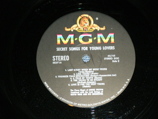 画像: ANDRE PREVIN / DAVID ROSE  -  LIKE YOUNG  : SELECT SONGS FOR YUNG LOVERS ( Ex/Ex++ ) / 1959 US AMERICA ORIGINAL 2nd Press "BLACK Label"   STEREO  Used LP