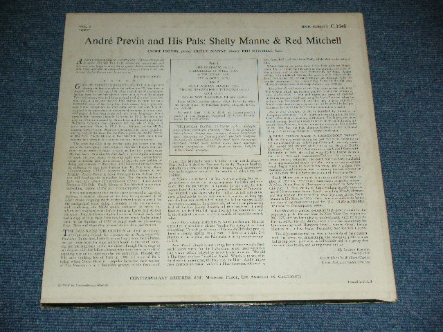 画像: ANDRE PREVIN and His PAL ( SHELLY MANNE & RED MITCHELL )  - "GIGI"  / 1958 US AMERICA ORIGINAL "YELLOW Label" MONO Used LP 
