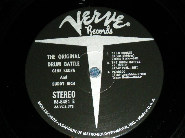 画像: GENE KRUPA & BUDDY RICH - THE ORIGINAL DRUM BATTLE!  (  MINT-/Ex+++  )  ) /  1962 US AMERICA ORIGINAL  STEREO  Used LP 