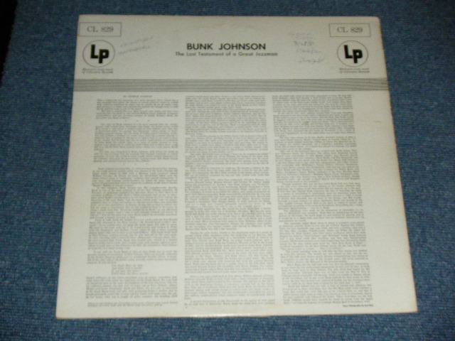 画像: BUNK JOHNSON - THE LAST TESTAMENT OF A GREAT NEW ORLEANS JAZZ MAN ( Ex/Ex+++ )  / 1955?  US AMERICA ORIGINAL "6 EYES Label" MONO Used LP 