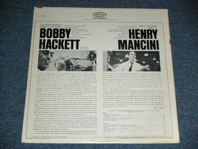 画像: BOBBY HACKETT- PLAYS THE GREAT MUSIC OF HENRY MANCHINI  ( Included DRUM BREAK! : Ex++/Ex+++ )  ) /  1963 US AMERICA ORIGINAL  STEREO  Used LP 