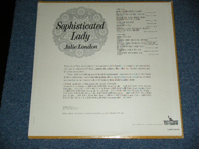 画像: JULIE LONDON -  SOPHISTICATED LADY  ( Ex++/MINT- ) /1962 US AMERICA ORIGINAL MONO  Used LP