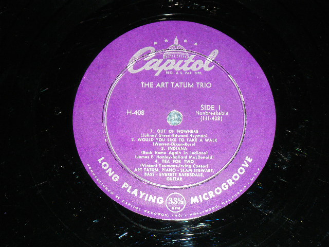 画像: ART TATUM TRIO - THE ART TATUM TRIO  ( Ex/Ex) / 1953 US AMERICA ORIGINAL MONO Used 10" LP 