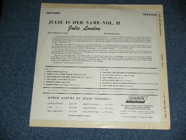 画像: JULIE LONDON - JULIE IS HER NAME VOL.2  (  Ex+/Ex++ Looks: Ex+ ) / 1959 UK ENGLAND ORIGINAL1st PRESS "BLUE LABEL"  STEREO  Used LP 