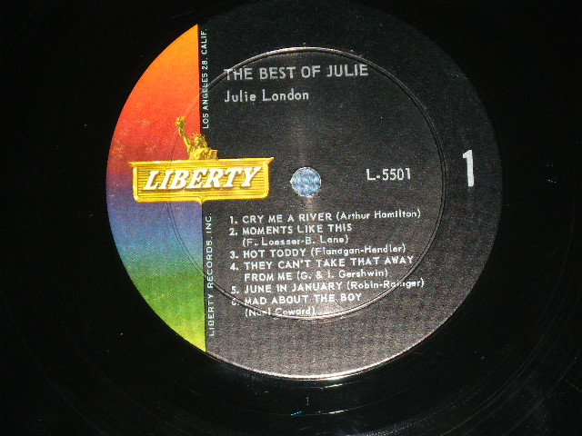 画像: JULIE LONDON - THE BEST OF (Ex+++/Ex+++ ) / 1962 US AMERICA ORIGINAL "1st PRESS COLOR LIBERT Label"  MONO Used LP