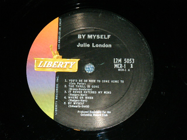 画像: JULIE LONDON - BY MYSELF ( Ex-/Ex+++ Looks: Ex++ )  /1963? US AMERICA ORIGINAL "1st Press GOLD Color Logo Label" Used LP