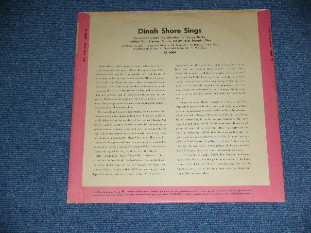 画像: DINAH SHORE - DINAH SHORE SINGS   ( 10" LP : Ex+/Ex ) / 1949 US AMERICA ORIGINAL Used 10" LP 