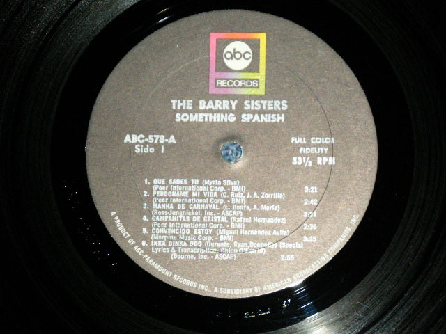 画像: BARRY SISTERS - SOMETHING SPANISH ( Ex-/Ex+++ ) / 1966  US AMERICA ORIGINAL MONO Used   LP