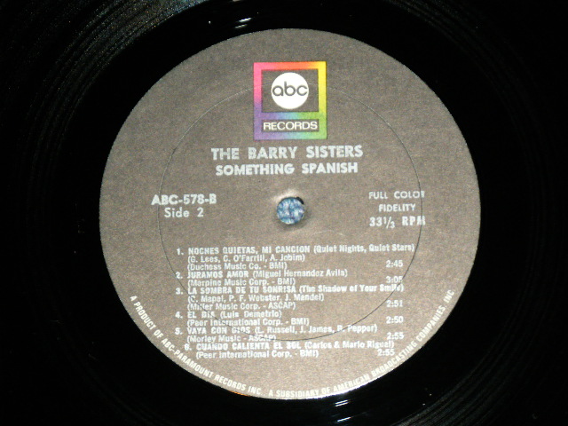 画像: BARRY SISTERS - SOMETHING SPANISH ( Ex-/Ex+++ ) / 1966  US AMERICA ORIGINAL MONO Used   LP