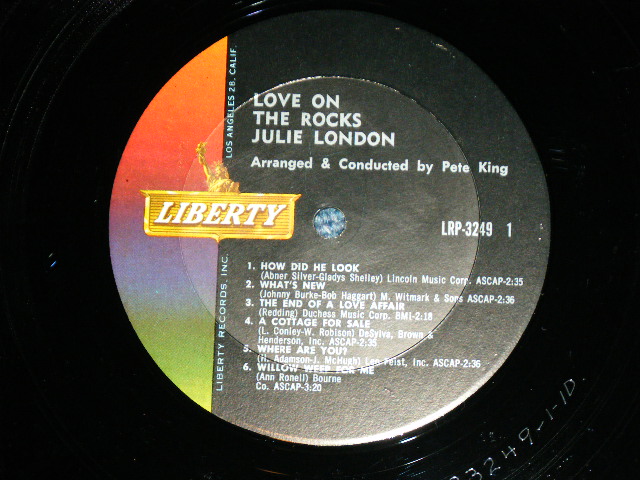 画像: JULIE LONDON - LOVE ON THE ROCKS(Ex+++,Ex+++  )  / 1963 US AMERICA ORIGINAL "1st Press Label" MONO Used LP 