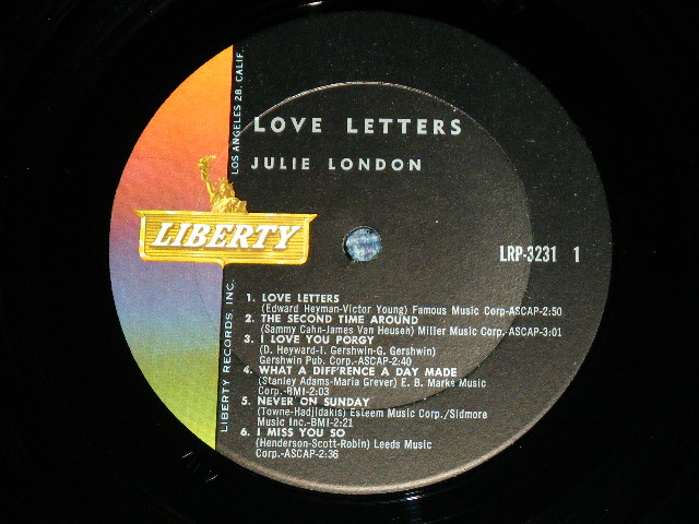 画像: JULIE LONDON - LOVE LETTERS ( Ex+++/MINT- ) /1962 US AMERICA ORIGINAL MONO LP