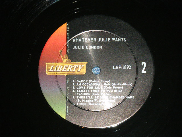画像: JULIE LONDON - WHATEVER JULIE LONDON (Ex+++/MINT-  )  / 1961 US AMERICA ORIGINAL "1st Press Label" MONO Used LP 