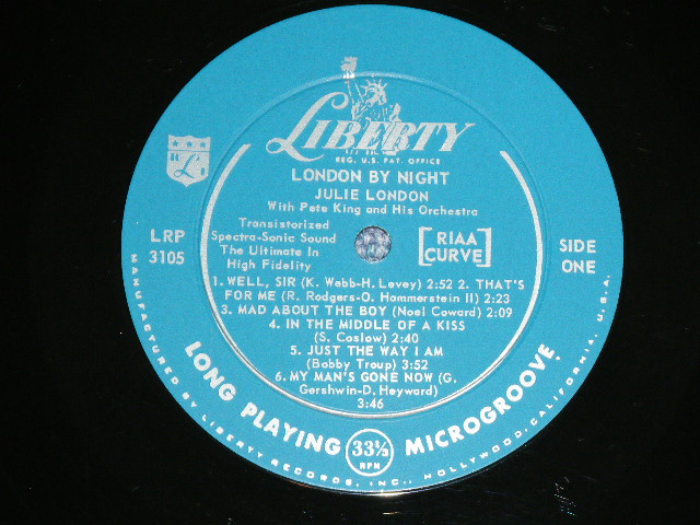 画像: JULIE LONDON - LONDON BY NIGHT ( Ex++/Ex+++ lOOKS:Ex++  )  / 1958 US "1st Press TURQUOISE  Label"  MONO Used LP 