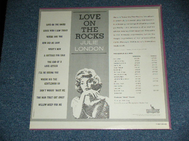 画像: JULIE LONDON - LOVE ON THE ROCKS(Ex+++,Ex+++  )  / 1963 US AMERICA ORIGINAL "1st Press Label" MONO Used LP 