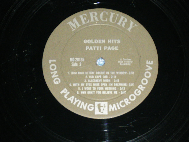 画像: PATTI  PAGE - GOLDEN HITS (Ex+/Ex++ ) / 1960 US ORIGINAL "2nd Press Label"  MONO Used LP 