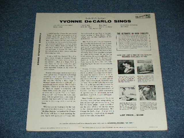 画像: YVONNE DE CARLO - SINGS  (Ex+/Ex++ Looks:Ex+)  / 1957  US AMERICA ORIGINAL STEREO  Used  LP