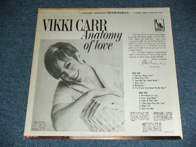 画像: VIKKI CARR - ANATOMY OF LOVE  ( Ex++/Ex+++ Looks:Ex++  ) / 1965 US AMERICA ORIGINAL STEREO  Used LP 