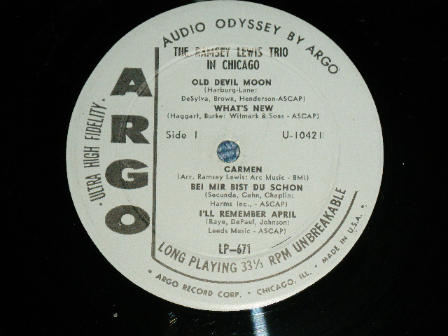 画像: RAMSEY LEWIS TRIO - IN CHICAGO ( Ex+,Ex/Ex+ )  / 1961 US AMERICA ORIGINAL MONO Used  LP